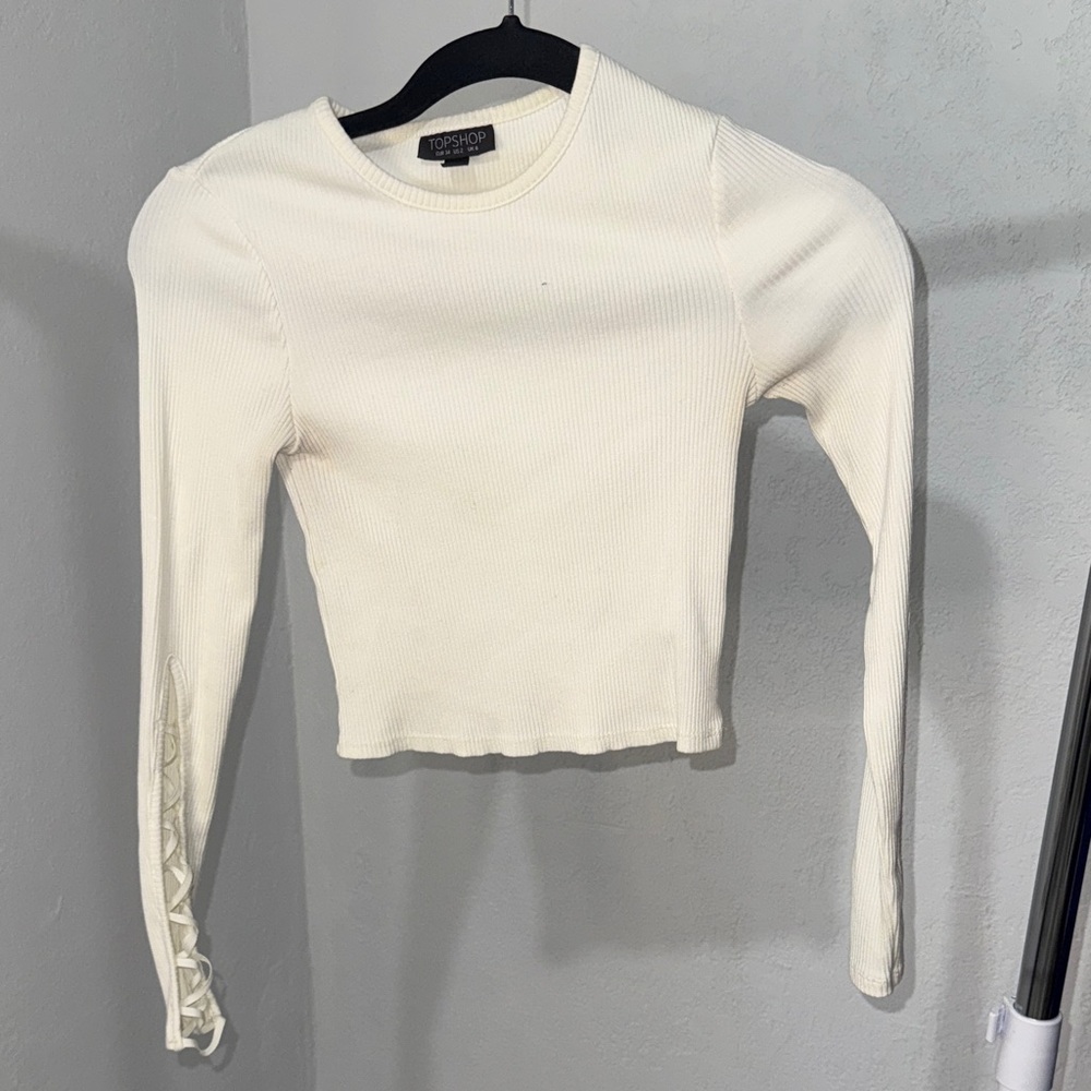 Topshop Ivory Long Sleeve Bodysuit